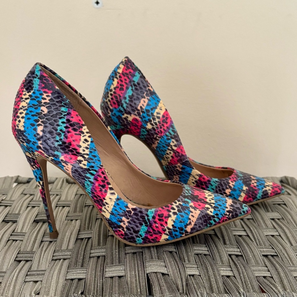 Steve Madden Colorful Snakeskin Pumps